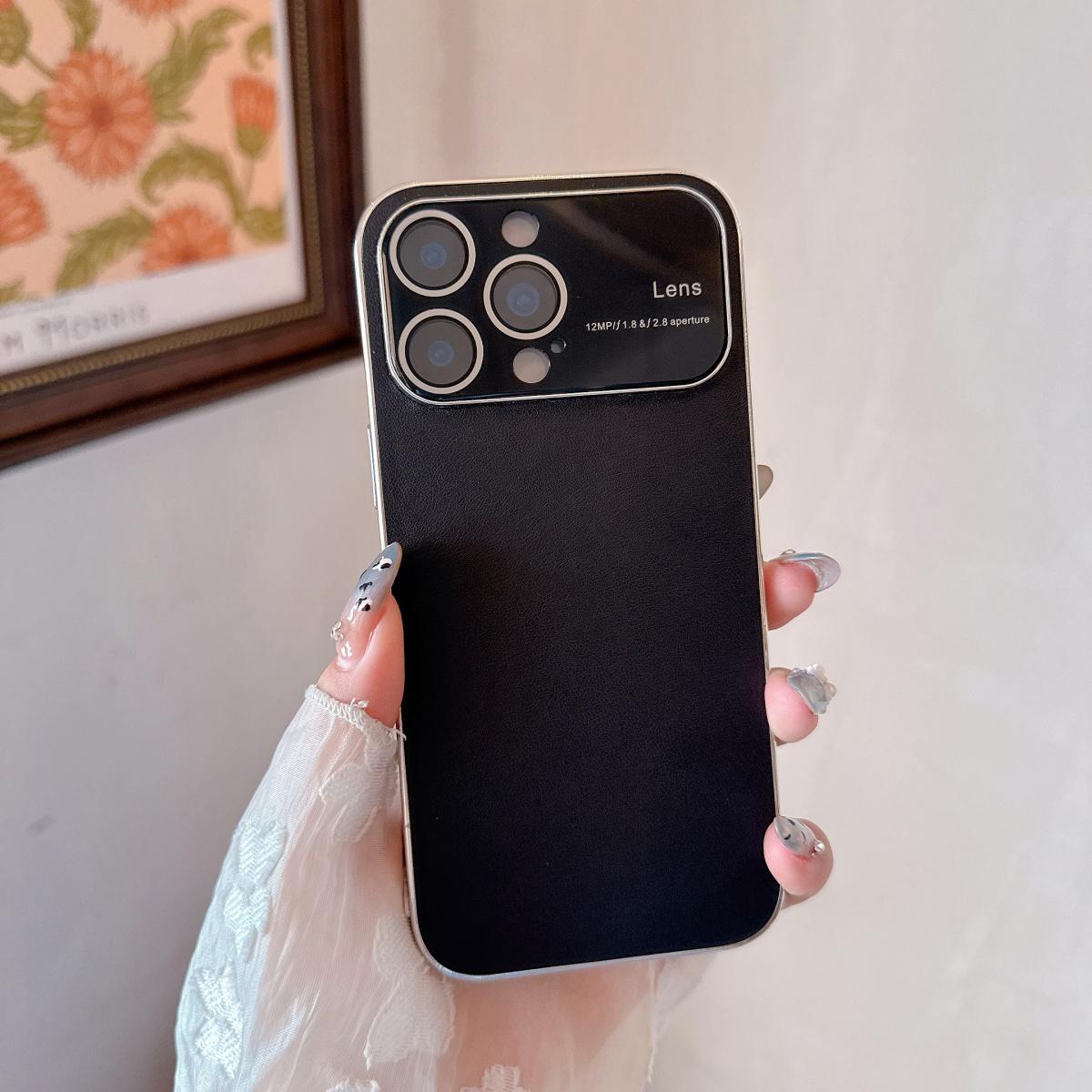 

Business Orange PU Leather Camera Protector Phone Case For iPhone 17 Air 16 15 14 13 12 11 Pro Max Plus Matte Shockproof Cover iPhone 11