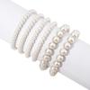 Baroque Pearls Bracelet White Wide Bangle Unique Elastic Bracelet  Girl