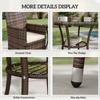 2 Seat Twin Rattan Bistro Chair and Table Set Brown