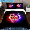 Flaming Heart Frankfurt Emblem 3PCS Bedding set,Ideal for1pc Duvet Cover And 2pcs Pillowcases Perfect for Christmas gift,Ideal for Bedroom, Dormitory