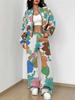 1116 New Popular Autumn and Winter New European and American Women's Clothing Flower Printing Suit Women