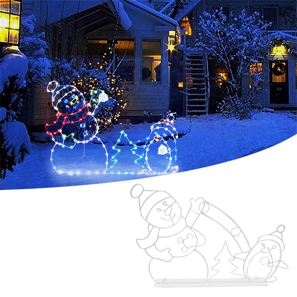 Christmas Lights Outdoor Decor Glowing Snowman & Penguin Christmas Atmosphere