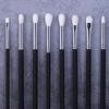 8-Piece Eye Makeup Brush Set: Fiber & Wool Shadow and Blending Brushes