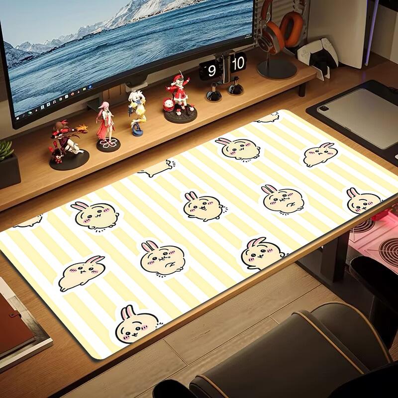 Usagi Print Cushion Non-slip Laptop Tablet Big Mousepad XXL Mat Mini PC Playmat With Lock edge
