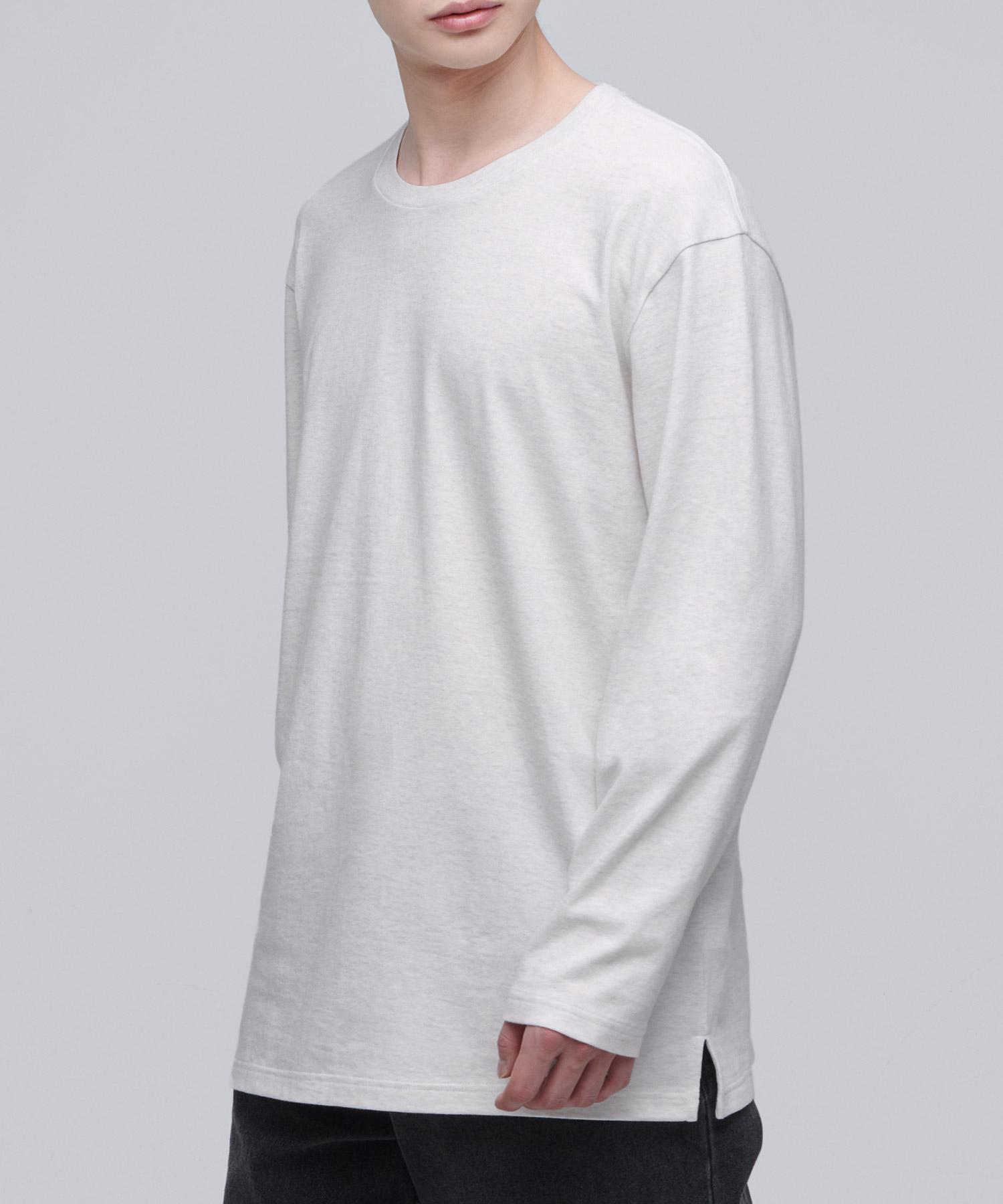 Musinsa Standard Layered Crew Neck Long Sleeve T-Shirt_Regular Length [Oatmeal] Oatmeal/2Xl