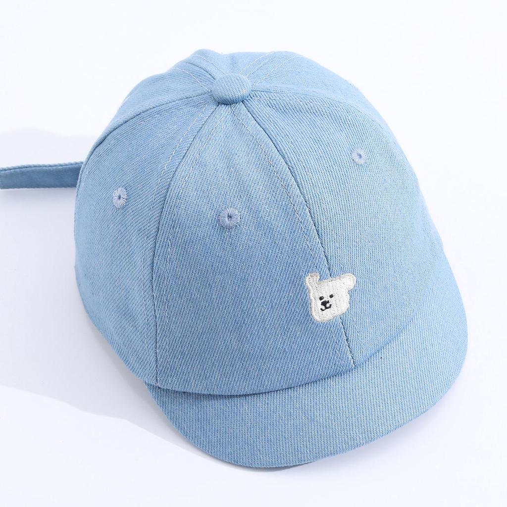 Süßer Baby Cartoon Denim Baseballkappe Kurzer Schirmmütze für Kleinkind Junge Mädchen Sommer Sonnenschutz Kinder Schirmmützen