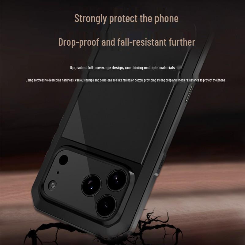 Husă Metalică Robustă pentru iPhone 17 Pro Max: Protecție Impermeabilă, Rezistentă la Praf și la Căderi
