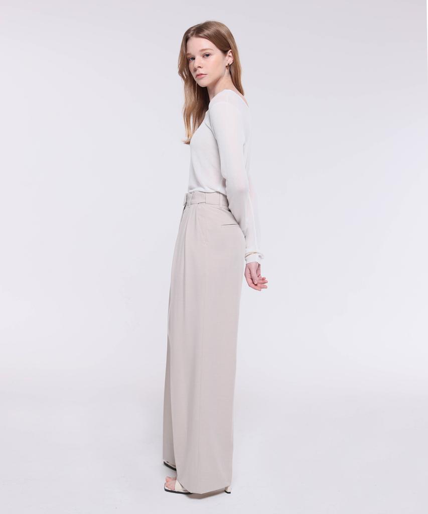 Kankeu Hidden Band Slacks - Beige