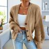 Women's Fashion Casual Knit Cardigan V-Neck Single Breasted for Fall Winter