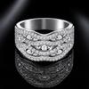 Luxury Wavy Wide Band S925 Silver VVS Round Brilliant Cut Multi-Layer Mixed Prong Pave GRA Certified Minimal Moissanite Ring