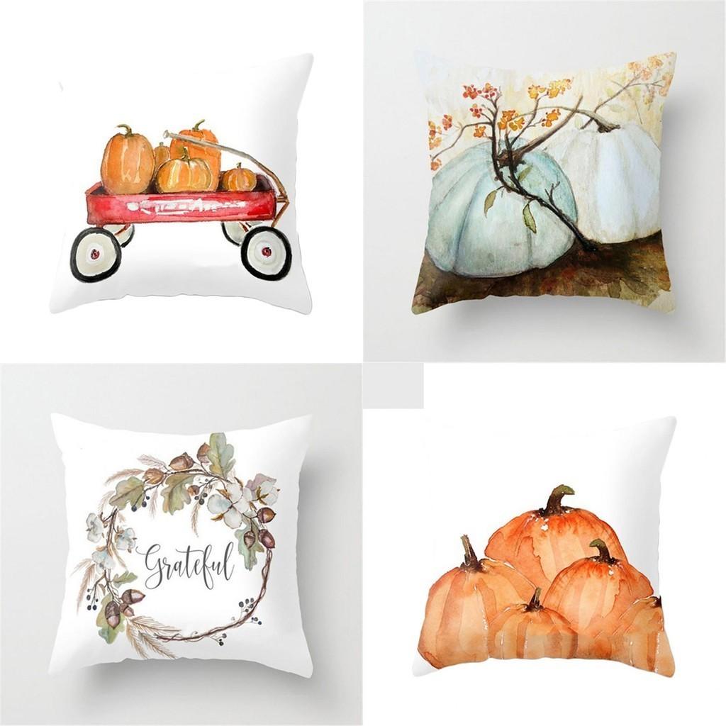 Elegant Watercolor Pumpkin Cushion Cover Pillow Case Adds Festive Charm To Any Room