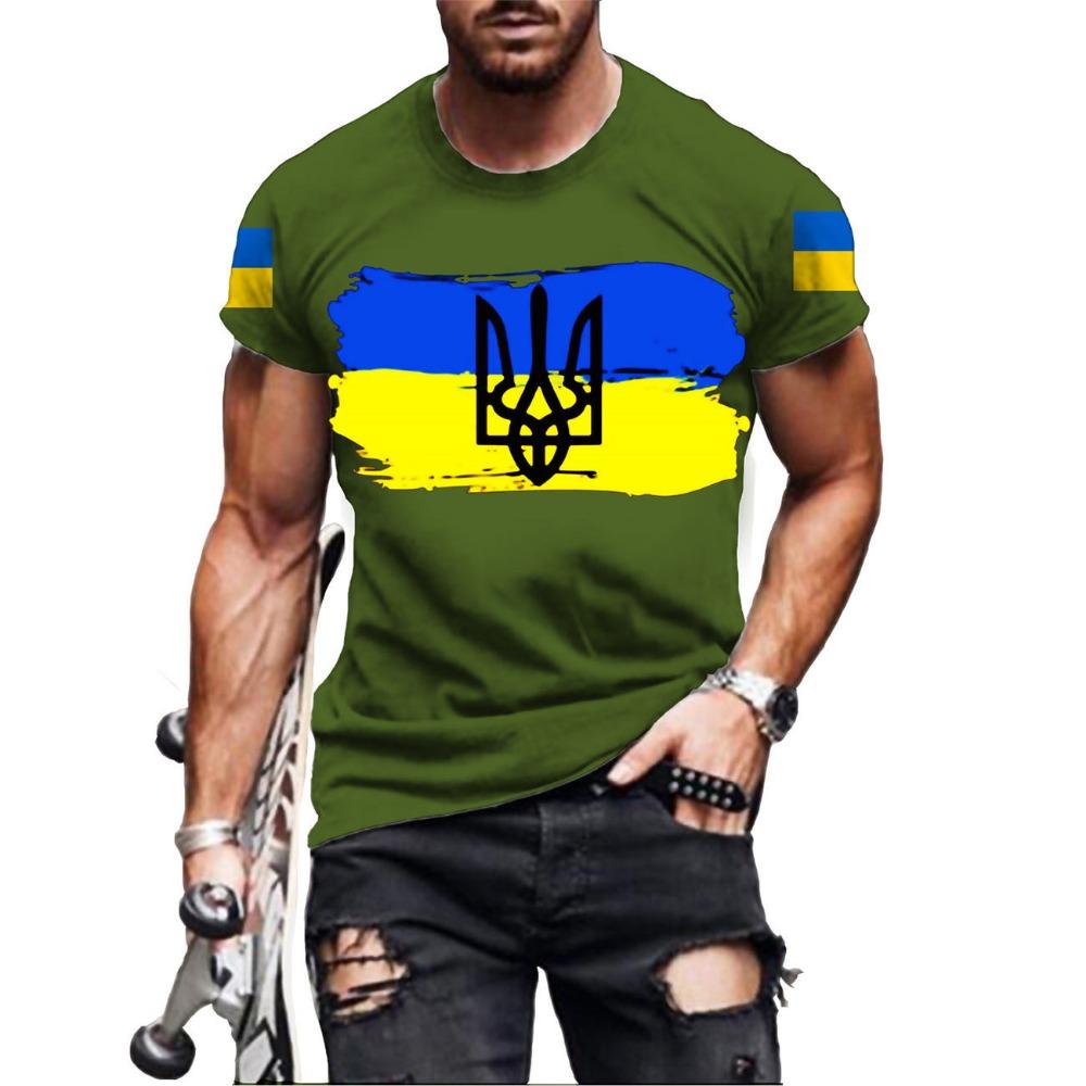 

Men s T-shirt Casual Printed Round Neck Versatile Top Short Sleeved Summer Hot Selling New Item 3XL зелений