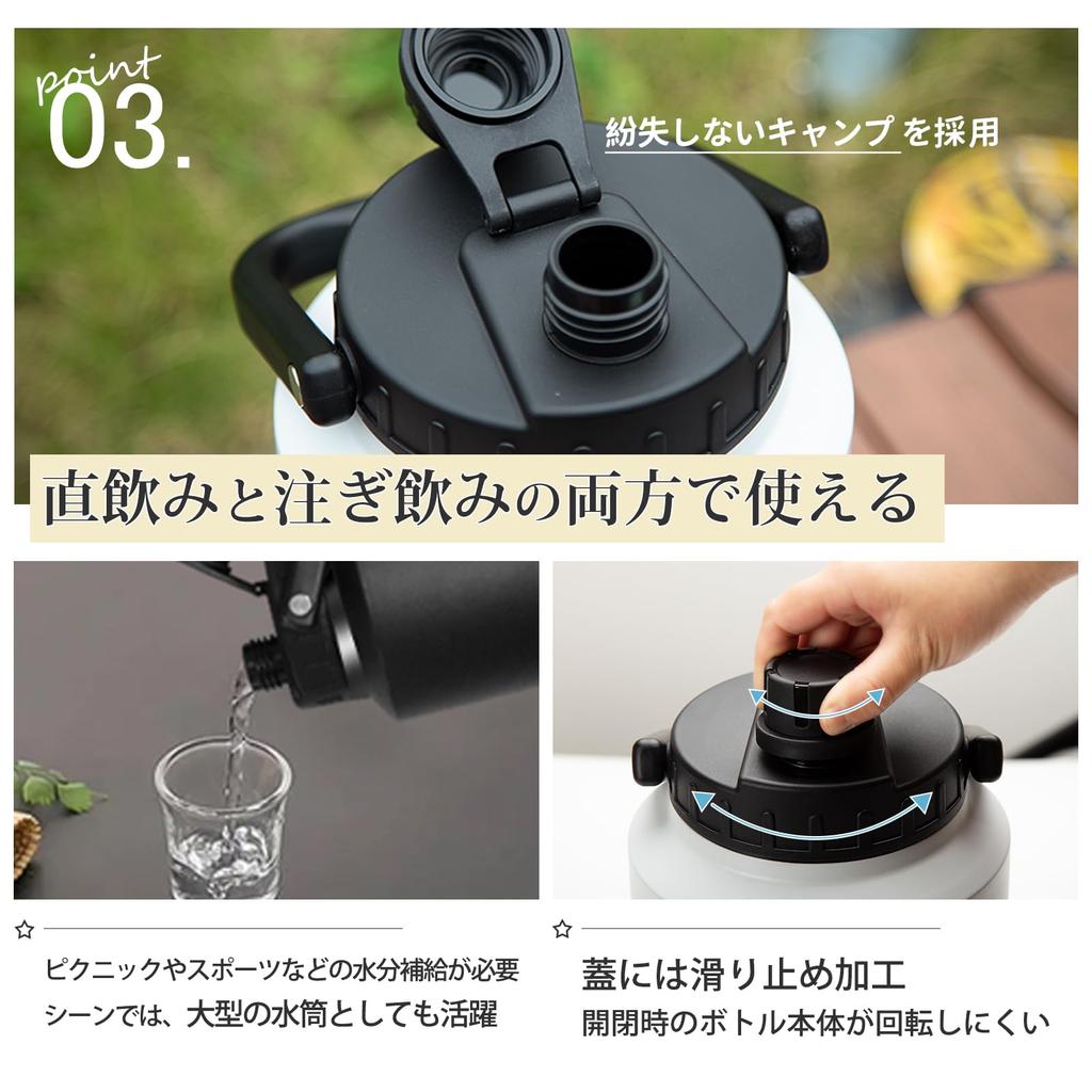 BOONSHAK Stainless Steel Ice Box Water Bottle Large Capacity Vacuum Insulation Keeps Cold and Warm for 24 Hours Ice Container Camping Outdoor Jug