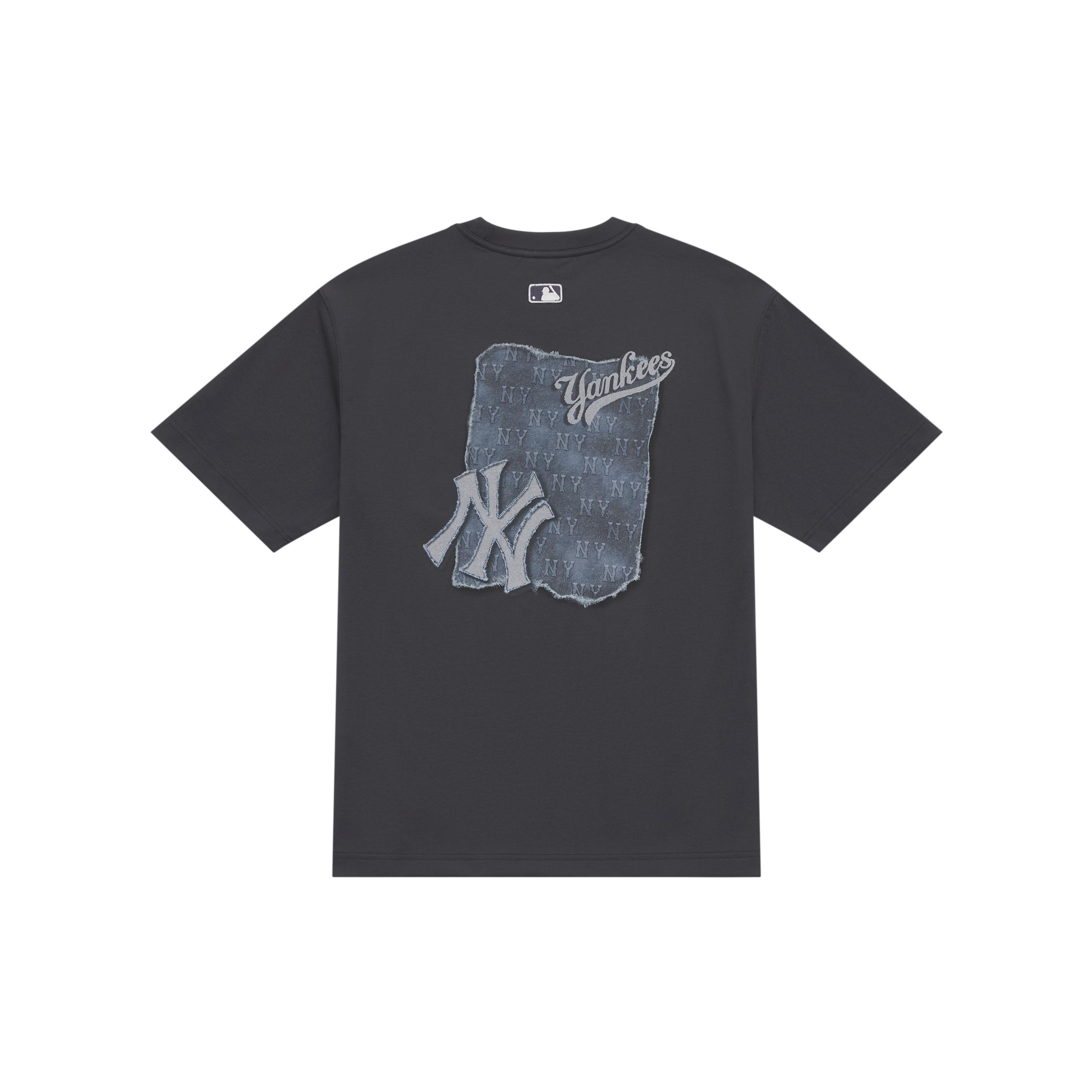 MLB MONOGRAM SS25 T Shirt Unisex Charcoal Gray 3ATSM1053-50CGS XS