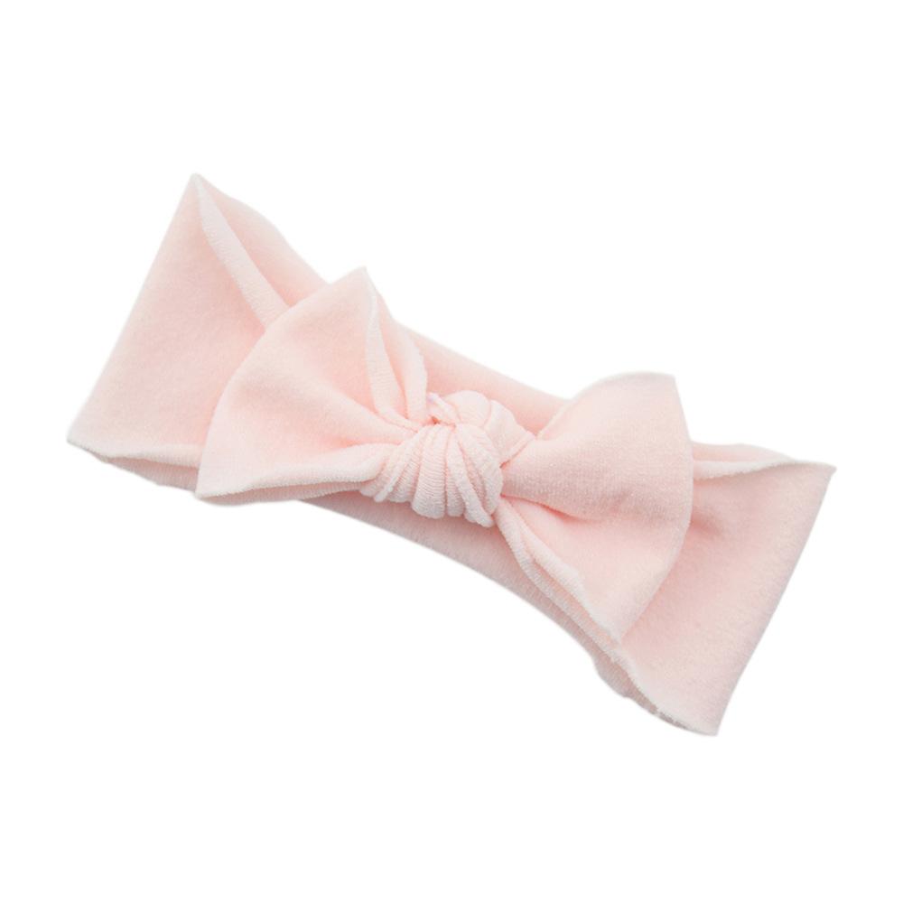 Çocuk Naylon Dikişsiz Fiyonklu Saç Bandı Elastik Saç Bandı Bebek Başlığı Bebek Saç Aksesuarları Düz Renk Düğümlü Saç Bandı