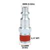5Pcs Metal Pneumatic Connector with 1/4in NPT Male Thread Coated With Glue Hose Quick Connector US Type Air Hose Adapter Plug