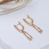 Kienl Paper Clip Long Drop Women's Earrings Rose Gold Color Fine Jewelry