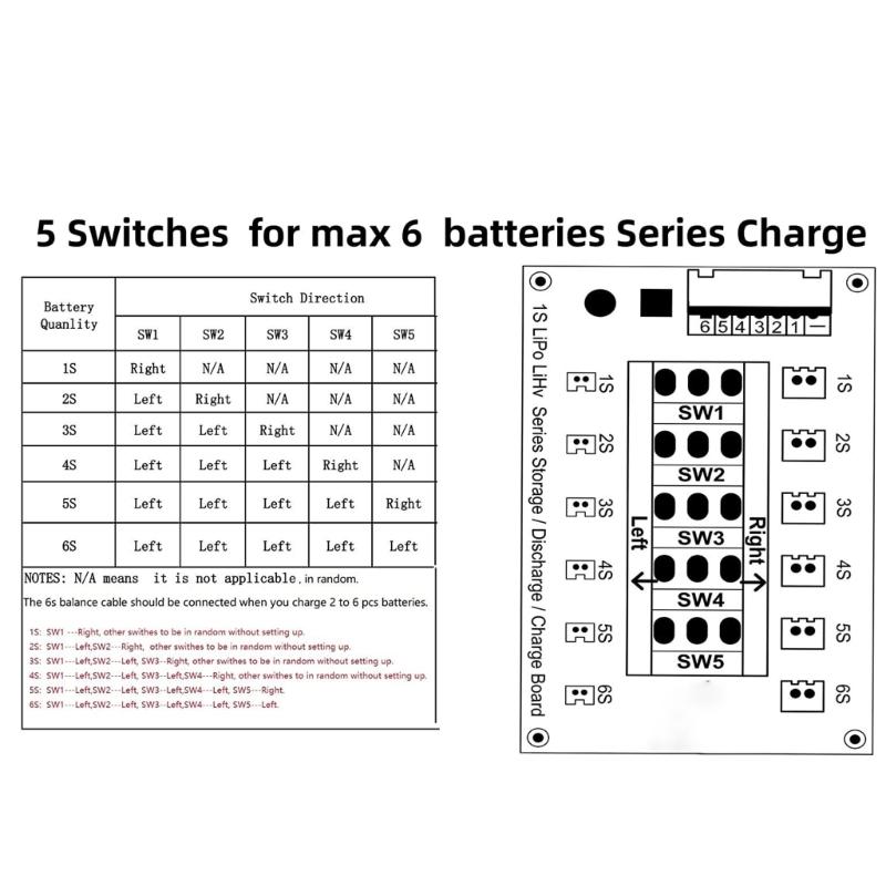 1S Series Charging Board, Storage Charge and Discharge 1S Batteries with Standard Charger,for Drones Toy