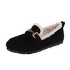 Mao Mao Shoes Women's Winter Retro Flat-soled Soft-soled One-pedal Plush Warm Cotton Shoes Wear Loafer Beanie Shoes