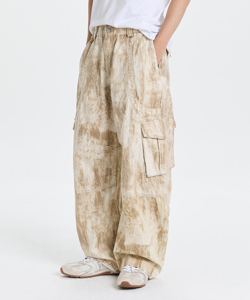 Gicheol Muddy Buddy Baggy Wide Pants (Beige)