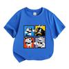 Kids Boys Girls 100% Cotton Crew Neck Short Sleeve T-shirt, Funny Cartoon Game Character Print Casual Soft Breathable Tee Top for Daily Wear