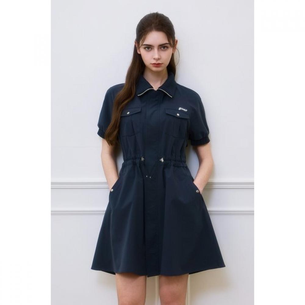 Goxo Raincoat Dress Pocket Navy S