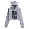 Women's Cat Ear Hoodie - One Piece Anime Print, Casual Wear for Autumn/Winter