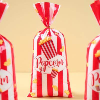 Red White Stripe Candy Bags Cookie Snacks Bags Popcorn Treat Bags for Circus Carnival Birthday Party Favor Baby Shower Decor