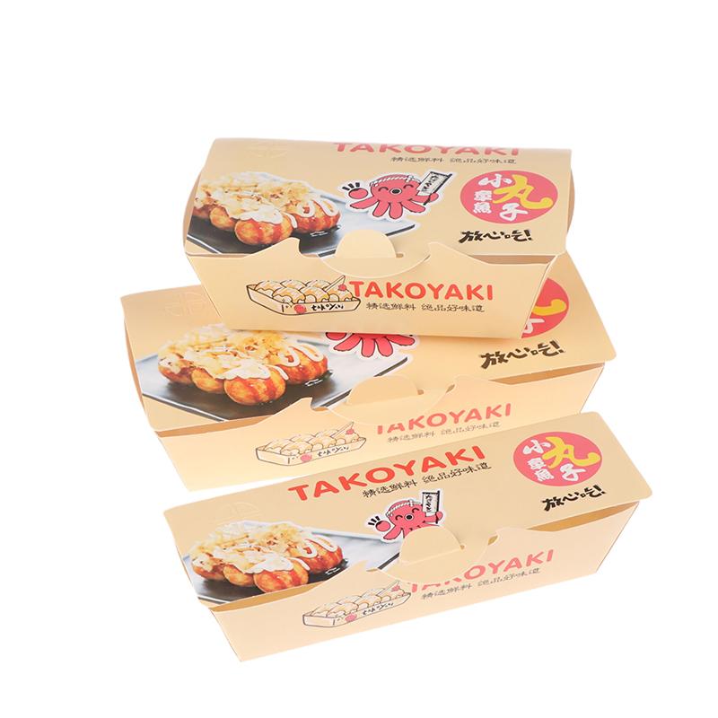 50 szt. Pudełko do pakowania kulek ośmiornicy Japońskie jedzenie uliczne Takoyaki Jednorazowe opakowanie na przekąski na wynos Papierowy pojemnik do pakowania Zaopatrzenie na imprezę