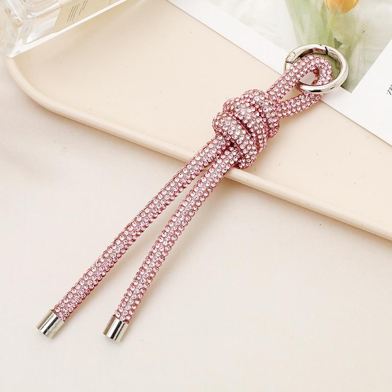Sparkling Rhinestones Keychain Charm Elegant Hanging Rope Accessories For Phone Stylish Bag Pendant Trendy Ladies Keyring