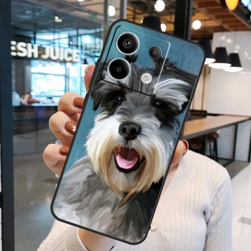 Schnauzer Welpe Hund Kunst Hülle Für Xiaomi Redmi Note 14 Pro 10 11 12 13 15 Pro Plus Redmi 15C 14C 10C 12C 13C 15 Hülle