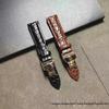 Men's Alligator Pattern Leather Watch Strap, Pin & Butterfly Buckles - Women's Accessories In Stock