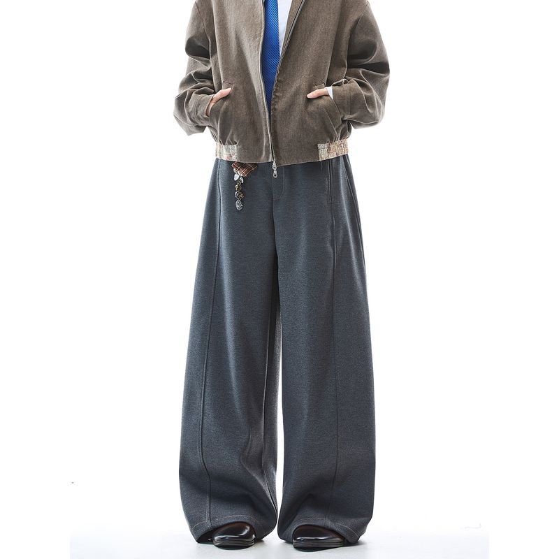 Dream Made Old Money Style High-End Drape Trousers for Men, Autumn and Winter Loose Straight Casual Pants for Men