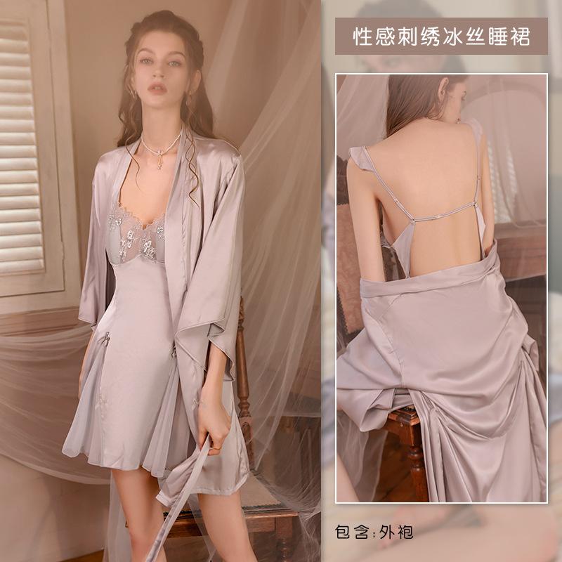 French sexy light luxury nightdress pure desire wind suspender pajamas summer new ice silk thin loungewear set