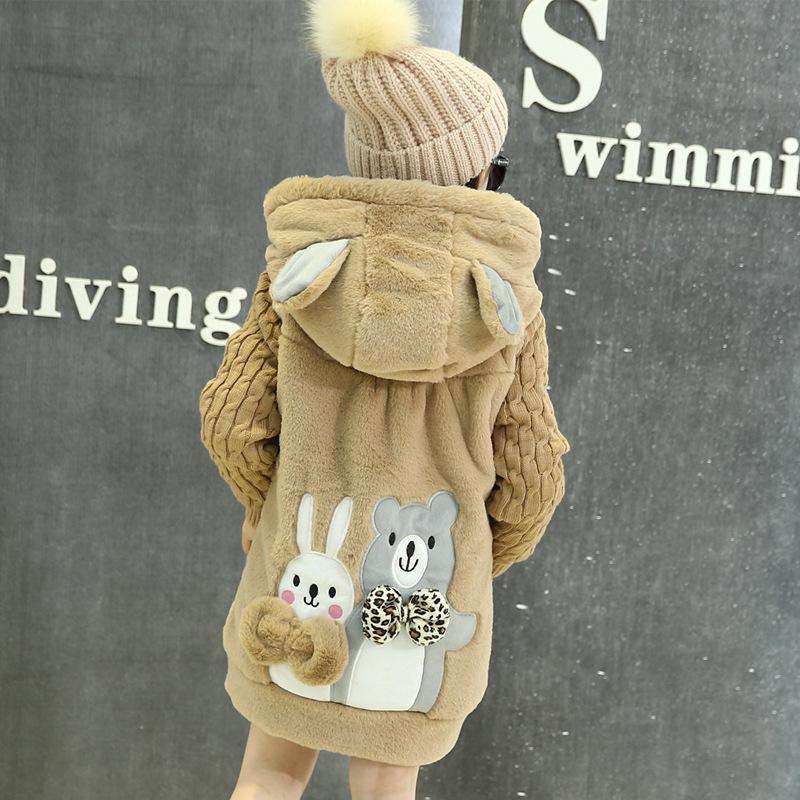 Winter Girls Padded Children's Children Mid Length Thickened Imitation