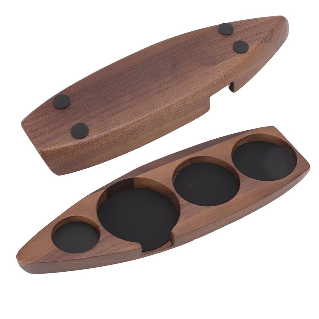 Wooden Coffee Tamper Holder Coffee Tamper Mat Stand Coffee Maker Support Storage Base Walnut Large