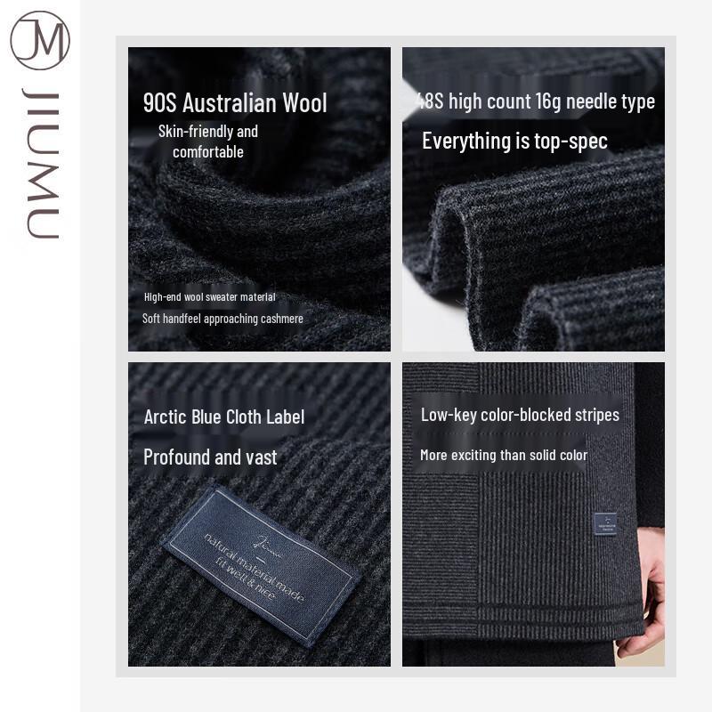 JIUMU Men's Warm Knitted Wool Scarf