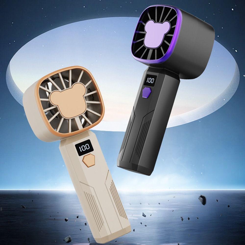 5 Speed Adjustable Handheld Fan With Display Screen Small Electric Fan Personal Cooling Fan  Summer