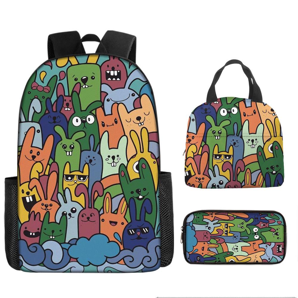 Class Garden Cartoon Primary and Secondary School School Bag Children's Backpack Backpack Three-piece Set