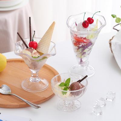 Summer Ice Cream Cup Clear Thick Dessert Bowls for Sundae Fruit Pudding Milkshakes Reusable Snacks Condiments Container for Home Party