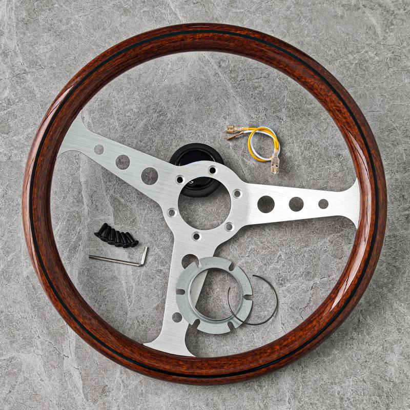Volante JDM Heritage INDY Stile Legno 14 Pollici Universale Classico Tuning Sportivo per Honda VW BMW