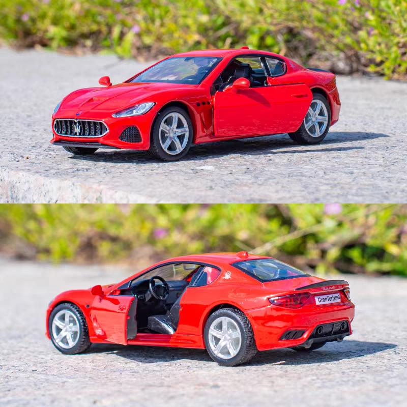 Maserati GranTurismo MC Coupe Simulation Diecast & Toy Vehicle Pull Back & Doors Open RMZ City 1:36 Alloy Car Model Gifts For Children