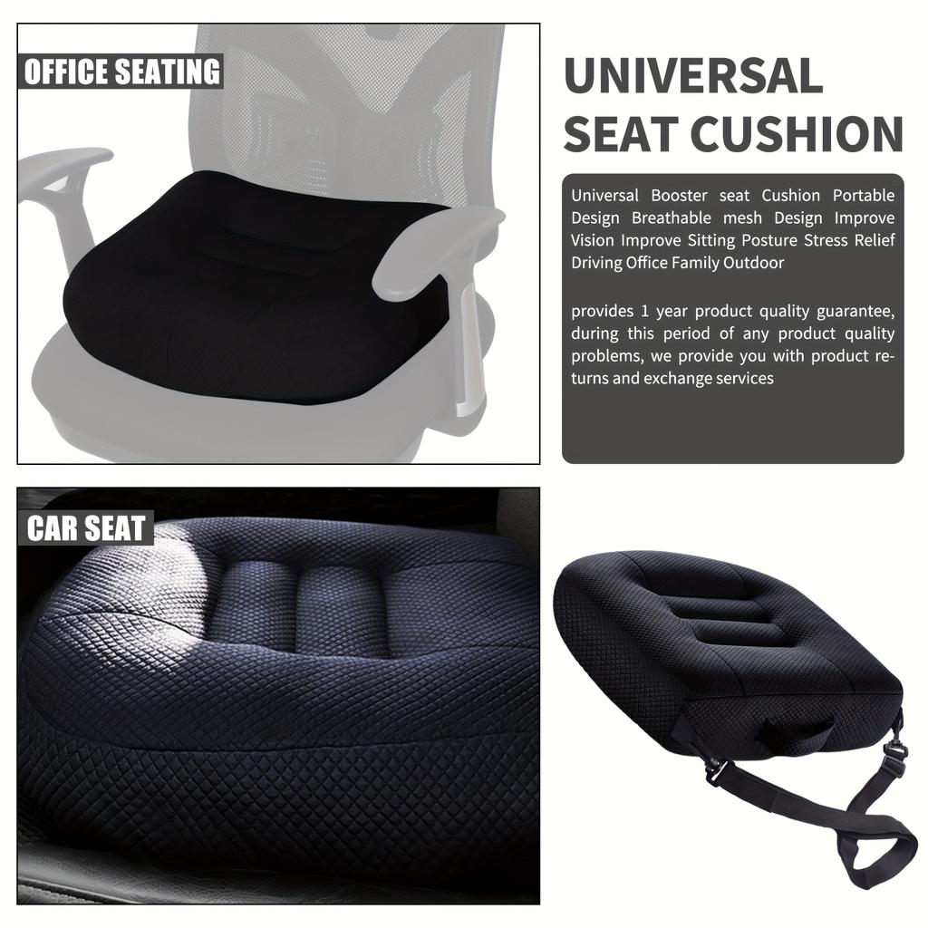 Height Boost Car Seat Cushion Thickened Pad With Non-slip Bottom Comfort Support For Short Drivers And Elderly Users Auto Seat Pad