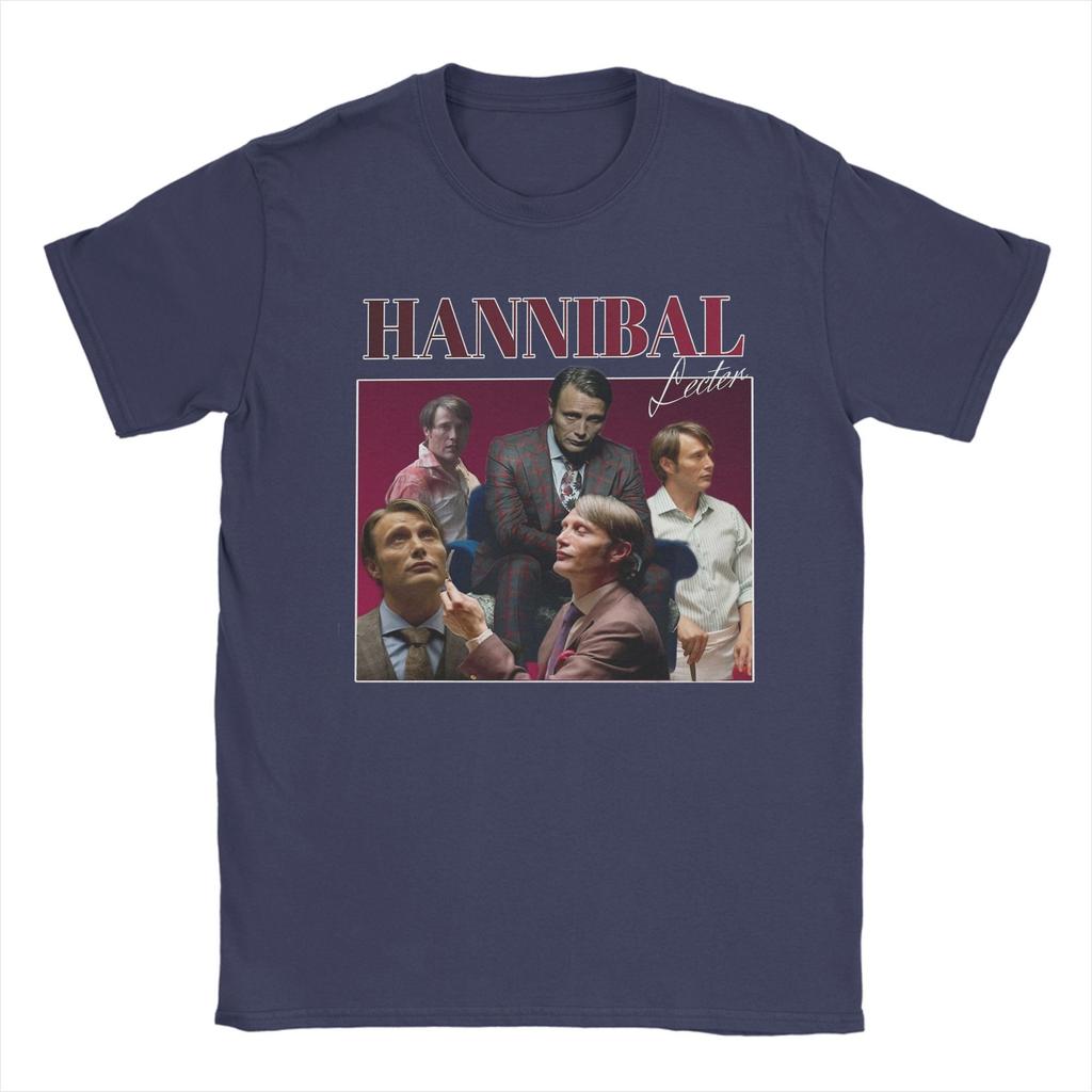 Hannibal Mads Mikkelsen Pánská trička Volnočasové tričko Krátký rukáv Kulatý výstřih Tričko 100% bavlna Pánské topy