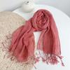 Japanese Rain Dew Linen Primary Color Scarf, Light Women'S Sunscreen Scarf