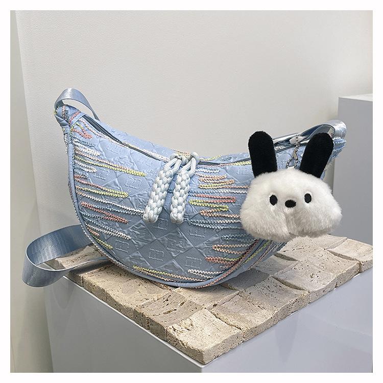 New Foreign Style Commuting Texture Nylon Cloth Dumpling Bag Simple Temperament Fashionable Shoulder Messenger Bag