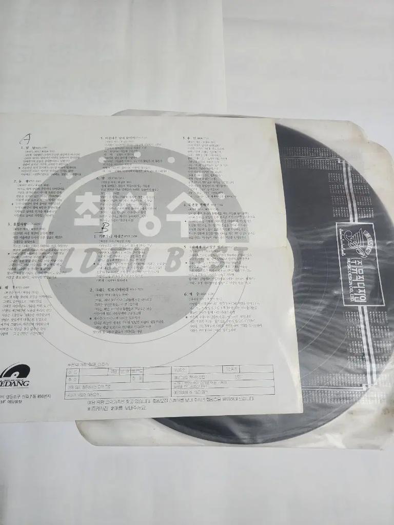 Choi Sung-soo Golden Best LP Record (Free Shipping) Used