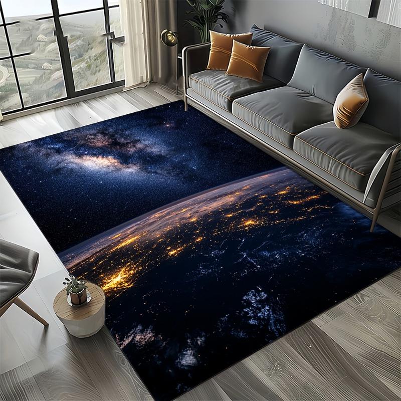 Cosmic Nebula Star Black Hole Galaxy Carpet Rugs Living Room Decor Carpets Home Bedroom Non-slip Area Floor Mat Entrance Doormat