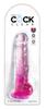 King Cock Clear - Realistic Dildo with Testicles and Suction Cup Transparent-Pink 20 CM