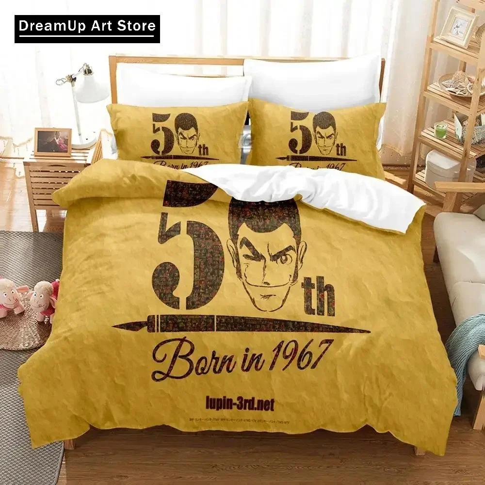 3D Print Lupin the Third Mine Fujiko Anime Bedding Set Boys Girls Twin Queen Full Size Duvet Cover Pillowcase Bed Adult Bedroom
